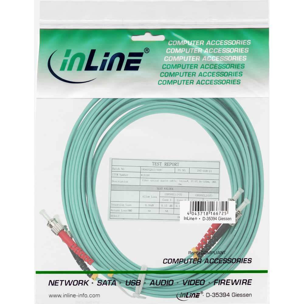 INLINE - LWL Duplex Kabel - ST/ST - 50/125µm - OM3 - 0,5m