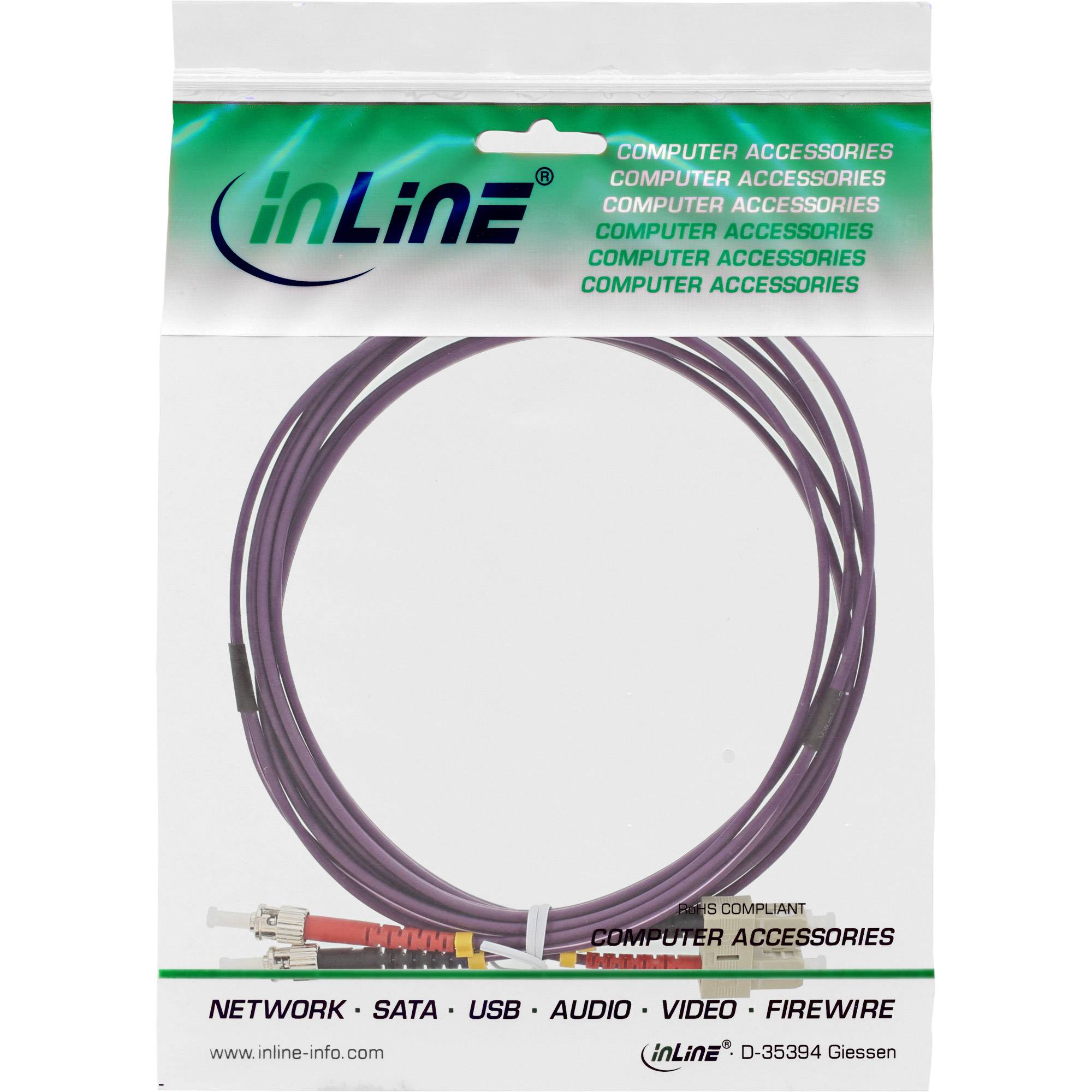 INLINE - LWL Duplex Kabel - SC/ST - 50/125µm - OM4 - 3m