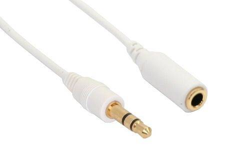 INLINE - Klinke Verlängerung - 3,5mm Stecker / Buchse - Stereo weiß / gold - 3m