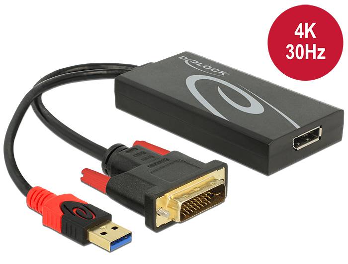 Delock - Videokonverter - DVI - DisplayPort - Schwarz