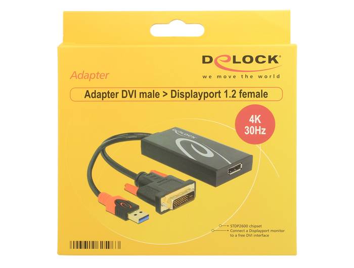 Delock - Videokonverter - DVI - DisplayPort - Schwarz