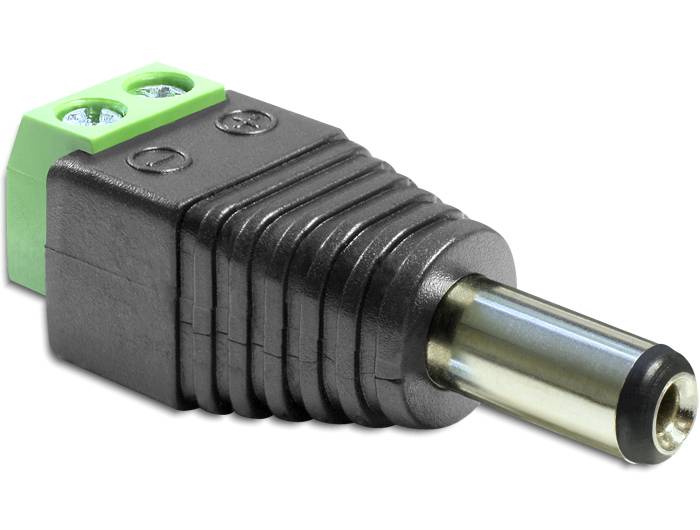 DeLOCK Adapter DC 2.1 x 5.5 mm male > Terminal Block - Netzteil - 2-polige Klemmleiste (M)