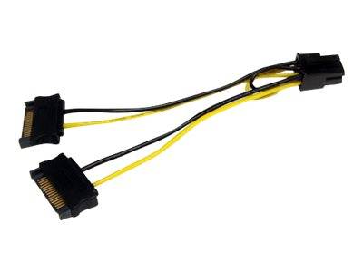 StarTech.com 15cm SATA Strom auf 6 pin PCI Express Grafikkarten Stromkabel - PCIe Y-Kabel Adapter - Stromkabel - SATA-St