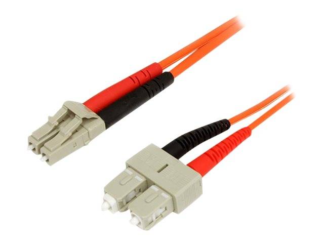 StarTech.com 2m Fiber Optic Cable - Multimode Duplex 62.5/125 - LSZH - LC/SC - OM1 - LC to SC Fiber Patch Cable (FIBLCSC