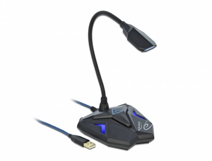 DeLOCK Desktop USB Gaming Microphone with Gooseneck and Mute Button