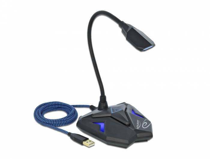 DeLOCK Desktop USB Gaming Microphone with Gooseneck and Mute Button