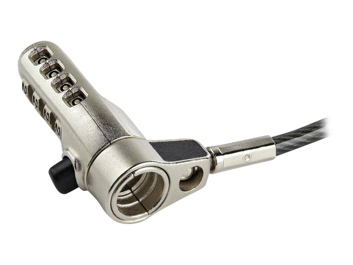 StarTech.com Laptopschloss mit 2m Kabel (Für K-Slot, Nano, Wedge Slot, Stahlkabel, 4-stelliges Kombinationsschloss, Kabe