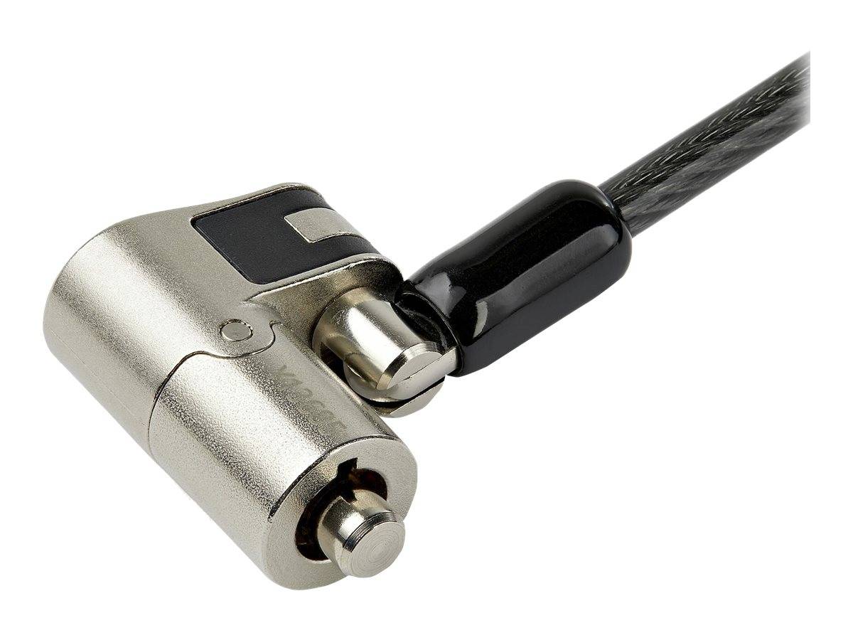 StarTech.com Laptopschloss mit 2m Kabel (mit Schlüssel, für K-Slot, Nano, Wedge Slot, Stahlkabel, Push-to-Lock Taste, Ka