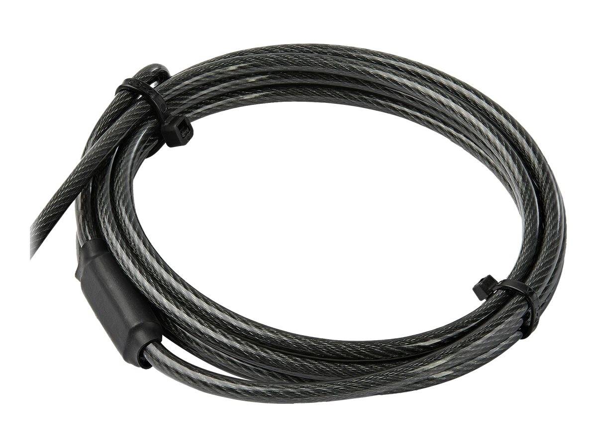 StarTech.com Laptopschloss mit 2m Kabel (mit Schlüssel, für K-Slot, Nano, Wedge Slot, Stahlkabel, Push-to-Lock Taste, Ka