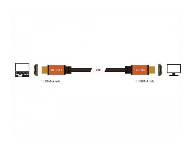 Delock - HDMI-Kabel - HDMI männlich zu HDMI männlich