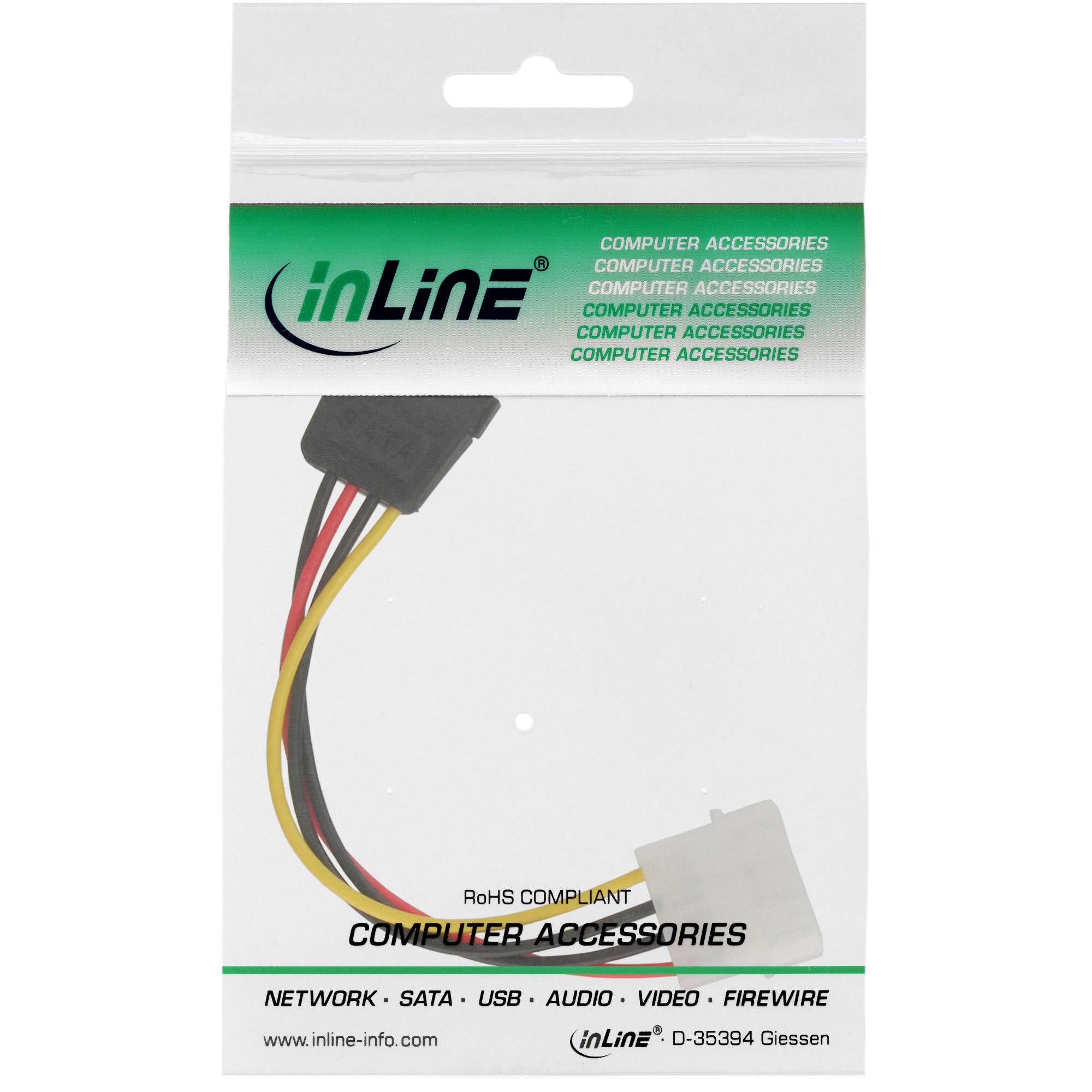 INLINE - SATA Stromadapterkabel - 1x 13,34cm (5,25"") BU an 15pol SATA ST - 0,30m