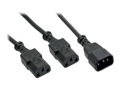INLINE - Netz-Y-Kabel - Kaltgeräte - 1x IEC-C14 auf 2x IEC-C13 - 1,8m
