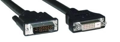INLINE - DVI-D Verlängerung - Dual Link 24+1 ST auf 24+1 BU - 2 Ferrite - 5m
