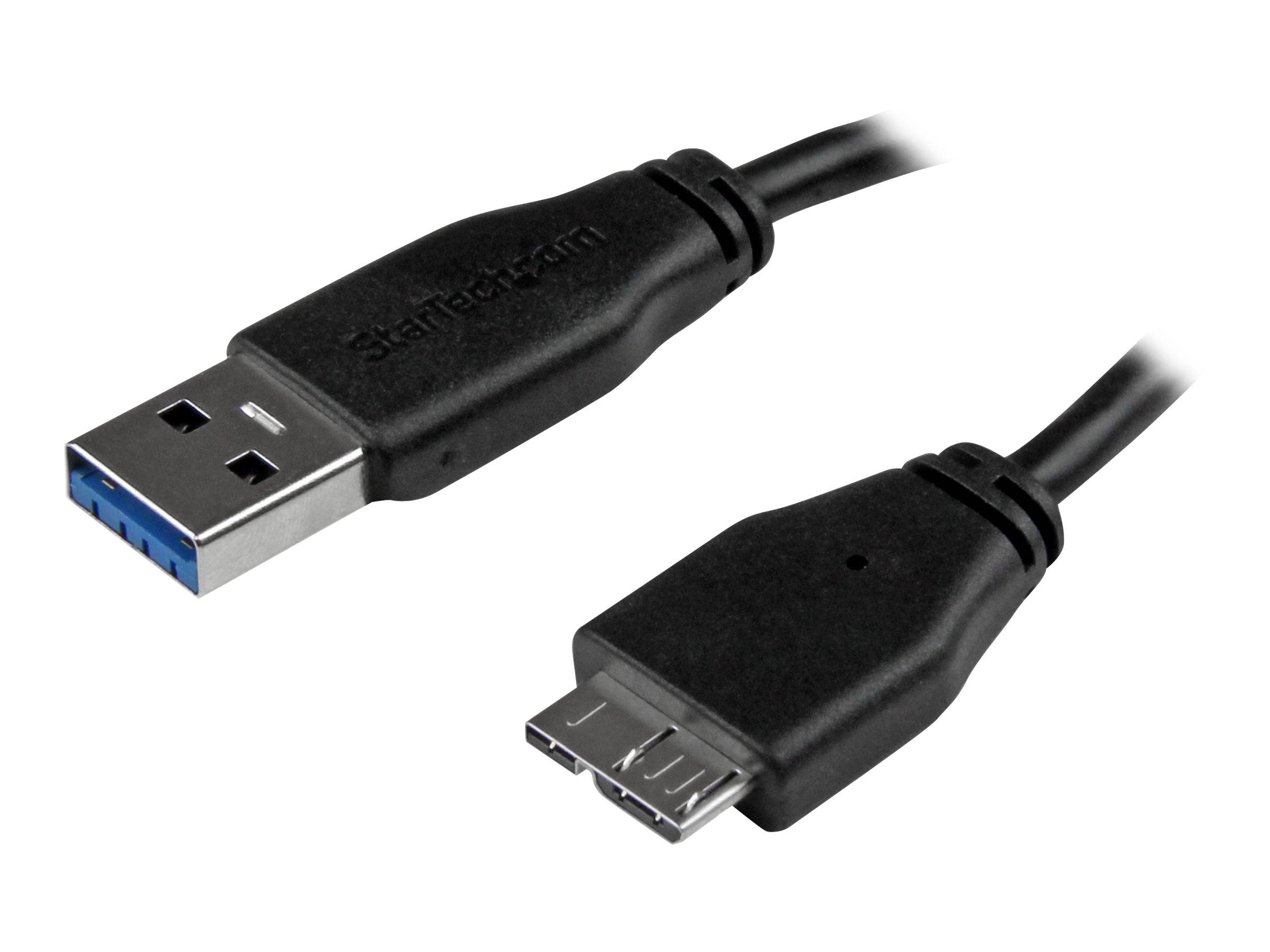 StarTech.com 15cm schlankes SuperSpeed USB 3.0 A auf Micro B Kabel - St/St - USB 3.0 Anschlusskabel - Schwarz - USB-Kabe