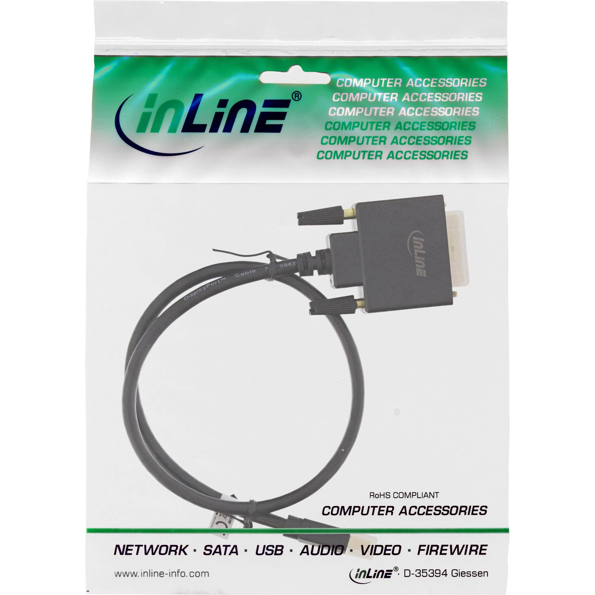 INLINE - Mini DisplayPort zu DVI Konverter Kabel - schwarz - 0,5m