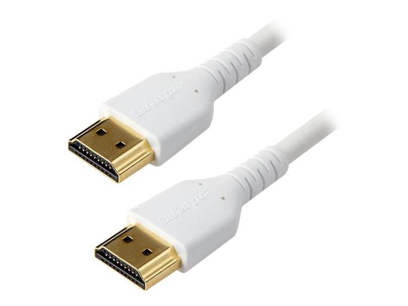 StarTech.com RHDMM2MPW HDMI Kabel (4K 60Hz, 2m, High Speed, HDMI 2.0, TPE- Kabel, mit Ethernet, robust, Aramidfaser) wei