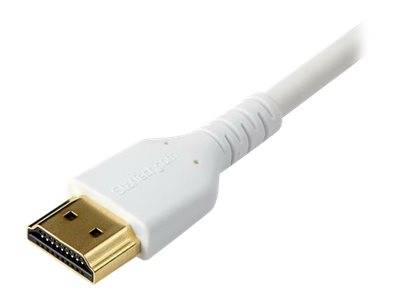StarTech.com RHDMM2MPW HDMI Kabel (4K 60Hz, 2m, High Speed, HDMI 2.0, TPE- Kabel, mit Ethernet, robust, Aramidfaser) wei
