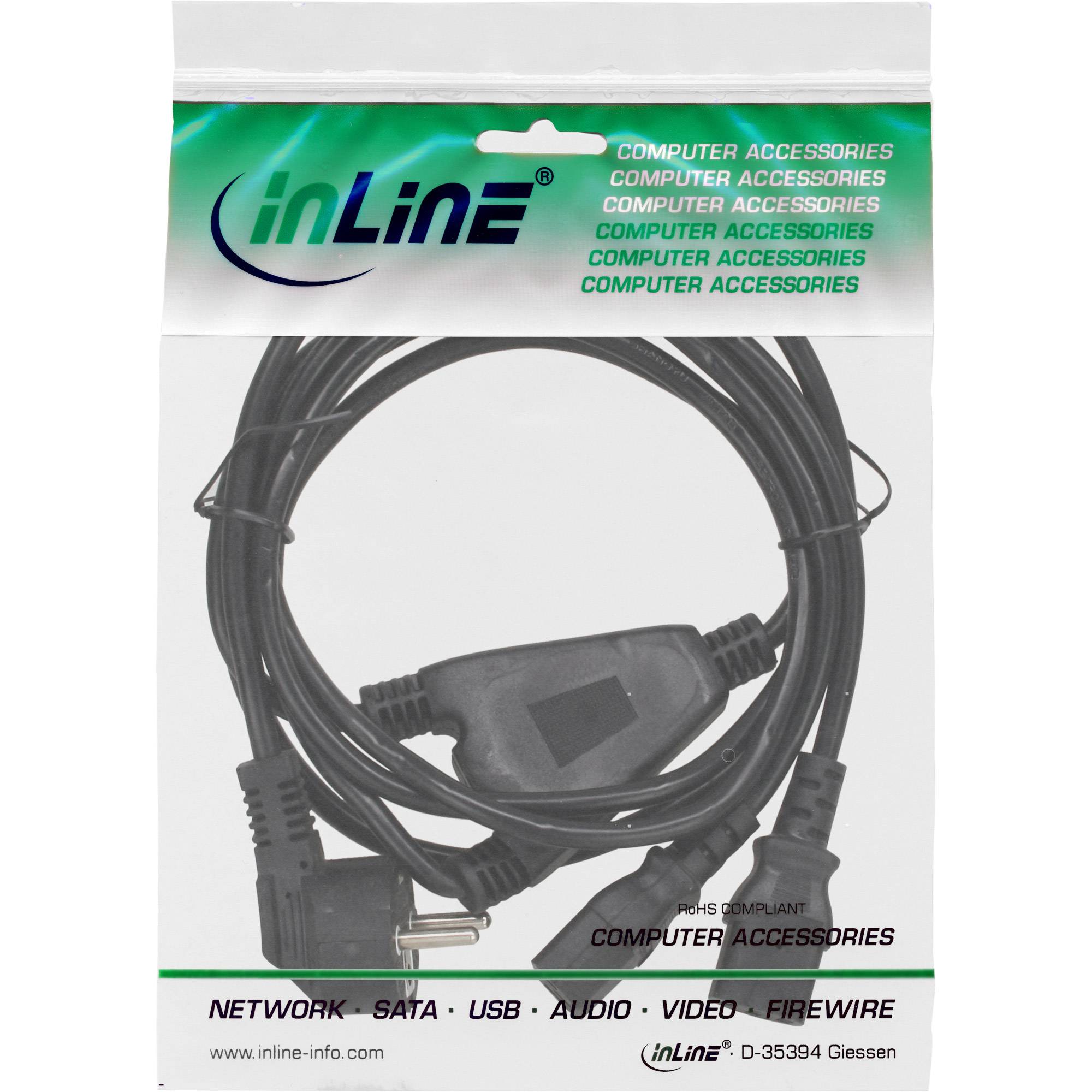 InLine - Netz-Splitter - Typ F (M) bis IEC 60320 C13