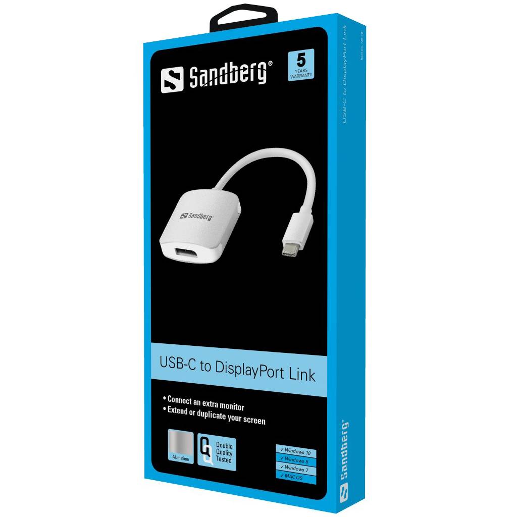 SANDBERG USB-C to DisplayPort Link - Externer Videoadapter