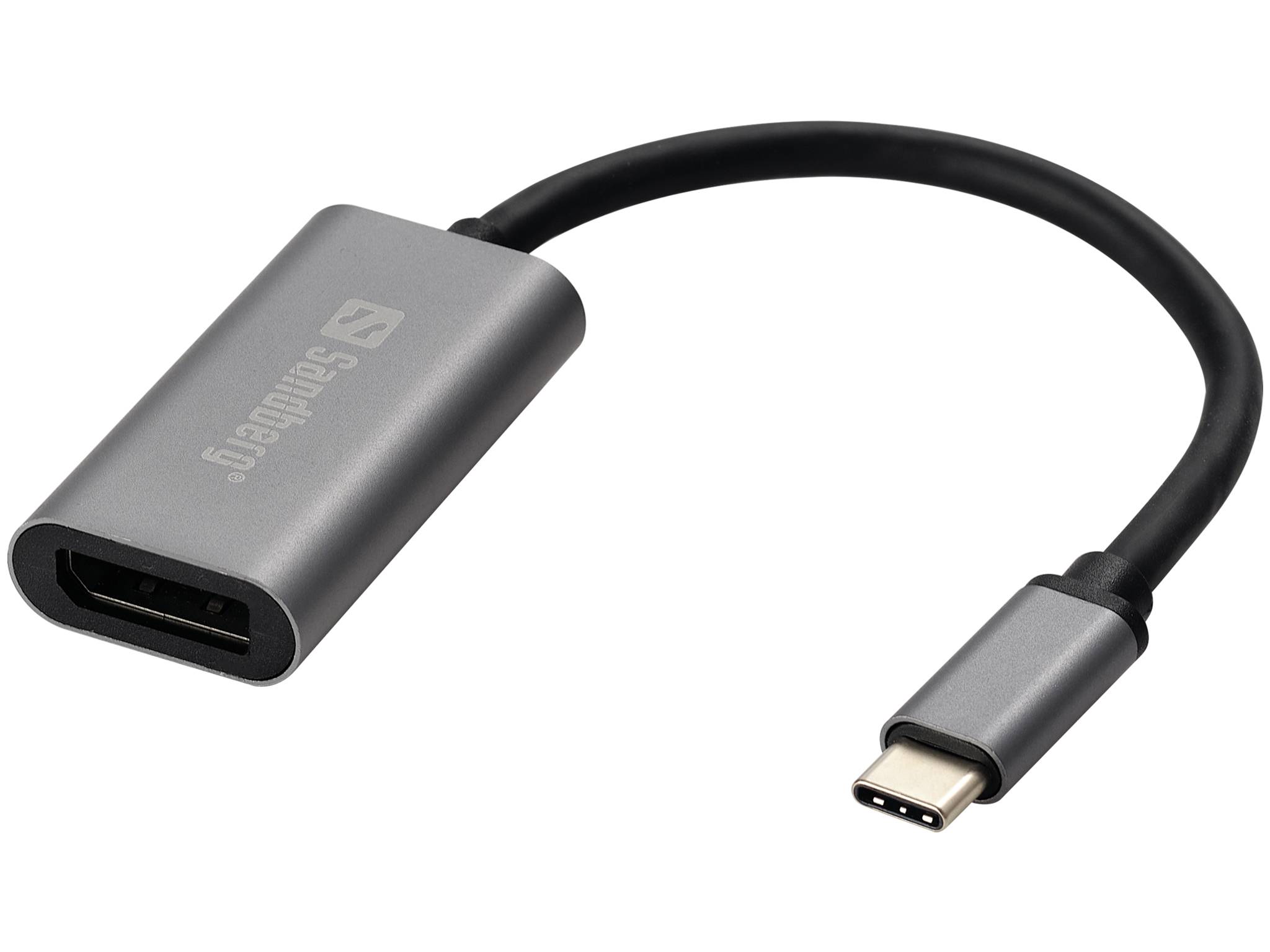 USB-C zu USB-Adapter-Kabel mit einem grauen Samsung-Anschluss und schwarzem Kabel auf weißem Hintergrund