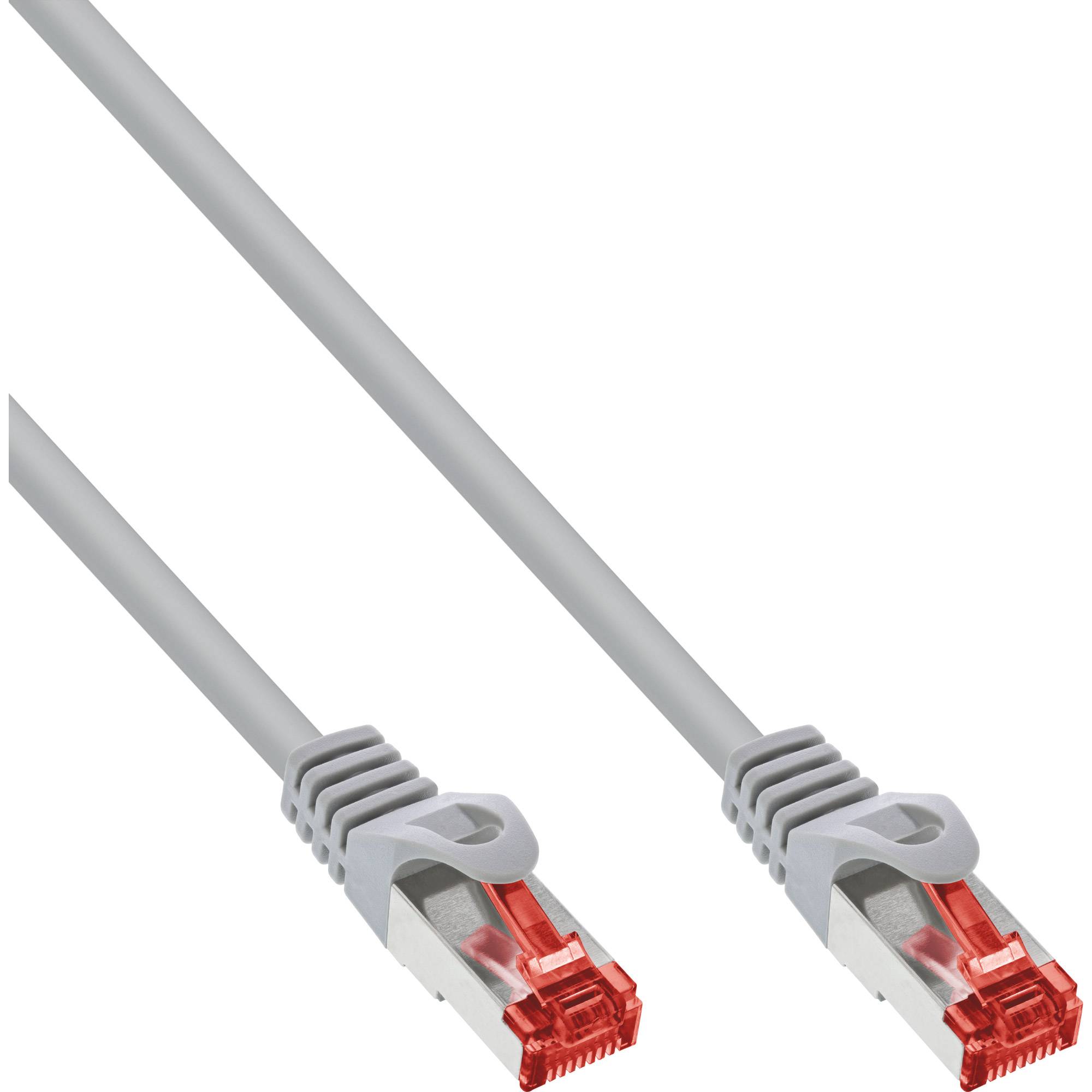 INLINE - Patchkabel - S/FTP (PiMf) - Cat.6 - halogenfrei - Kupfer - grau - 15m