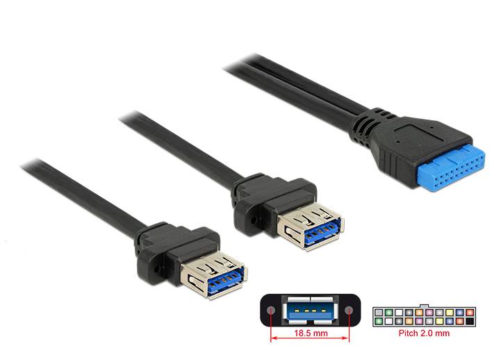 DeLOCK - USB-Kabel - 19-poliger USB 3.0 Kopf (W)