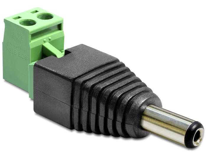 DeLOCK Adapter DC 2.1 x 5.5 mm male > Terminal Block - Netzteil - 2-polige Klemmleiste (M)