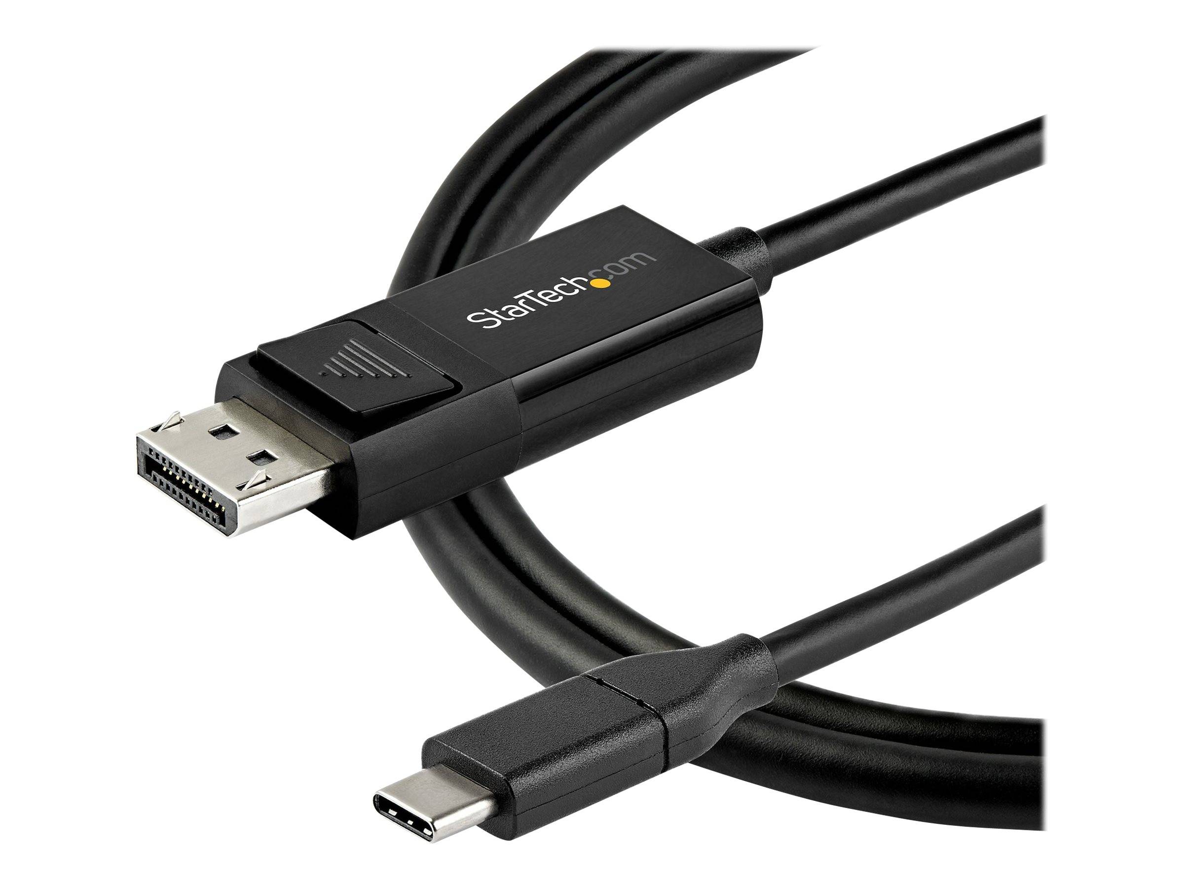 StarTech.com 6ft/2m USB C to DisplayPort 1.4 Cable 8K 60Hz/4K, Bidirectional DP to USB-C or USB-C to DP Reversible Video