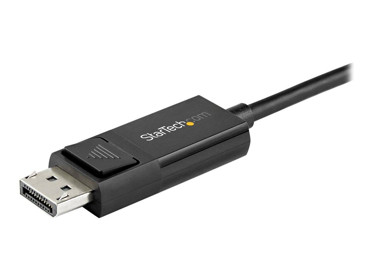 DisplayPort-Kabel mit einem StarTech-Anschluss auf weißem Hintergrund
