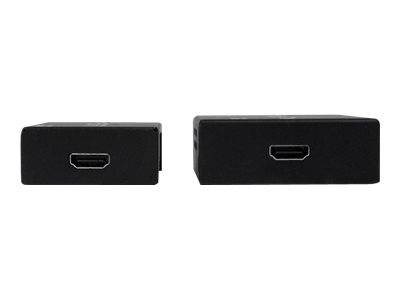 Zwei schwarze rechteckige Adapter-Boxen nebeneinander abgebildet, jede mit einem zentrierten HDMI-Anschluss auf der Vorderseite.