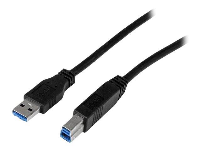 StarTech.com 1m zertifiziertes USB 3.0 SuperSpeed Kabel A auf B - Schwarz - USB 3 Anschlusskabel - Stecker/Stecker - USB