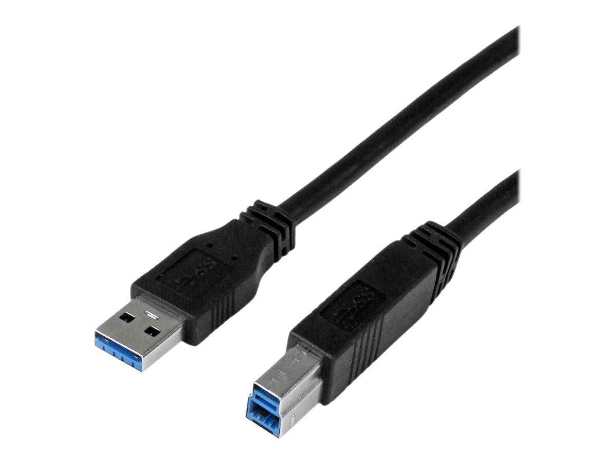 StarTech.com 1m zertifiziertes USB 3.0 SuperSpeed Kabel A auf B - Schwarz - USB 3 Anschlusskabel - Stecker/Stecker - USB