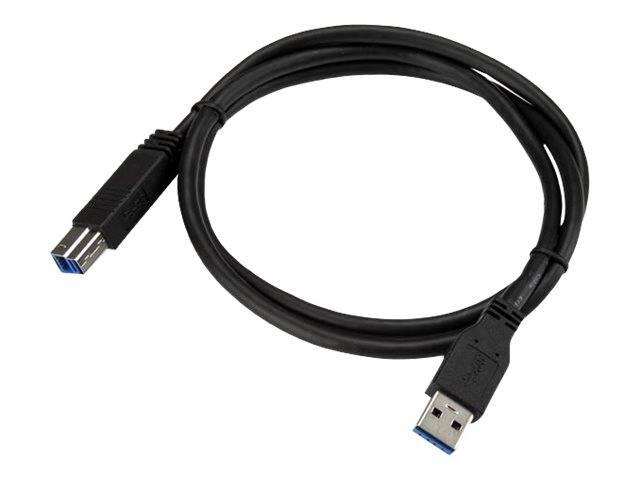 StarTech.com 1m zertifiziertes USB 3.0 SuperSpeed Kabel A auf B - Schwarz - USB 3 Anschlusskabel - Stecker/Stecker - USB