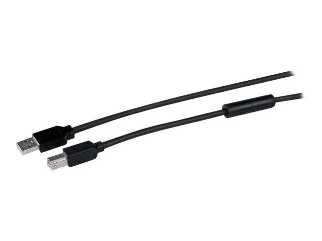 StarTech.com 15m aktives USB 2.0 A auf B Kabel - Stecker/Stecker - USB Druckerkabel 1x USB A / 1x USB B - Schwarz - USB-
