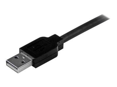 Schwarzes USB-Kabel mit Standard-USB-A-Stecker auf weißem Hintergrund.