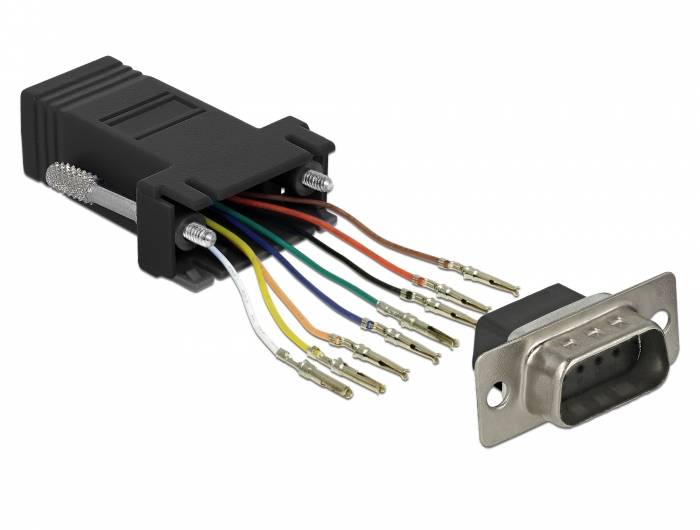 DeLOCK Adapter Sub-D 9 pin male to RJ45 female Assembly Kit - Serieller Adapter - DB-9 (M)