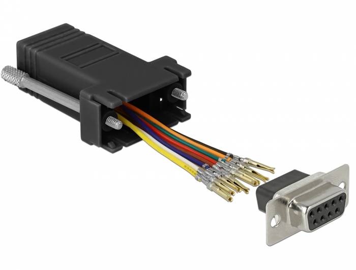 DeLOCK Adapter Sub-D 9 pin female to RJ45 female Assembly Kit - Serieller Adapter - DB-9 (W)