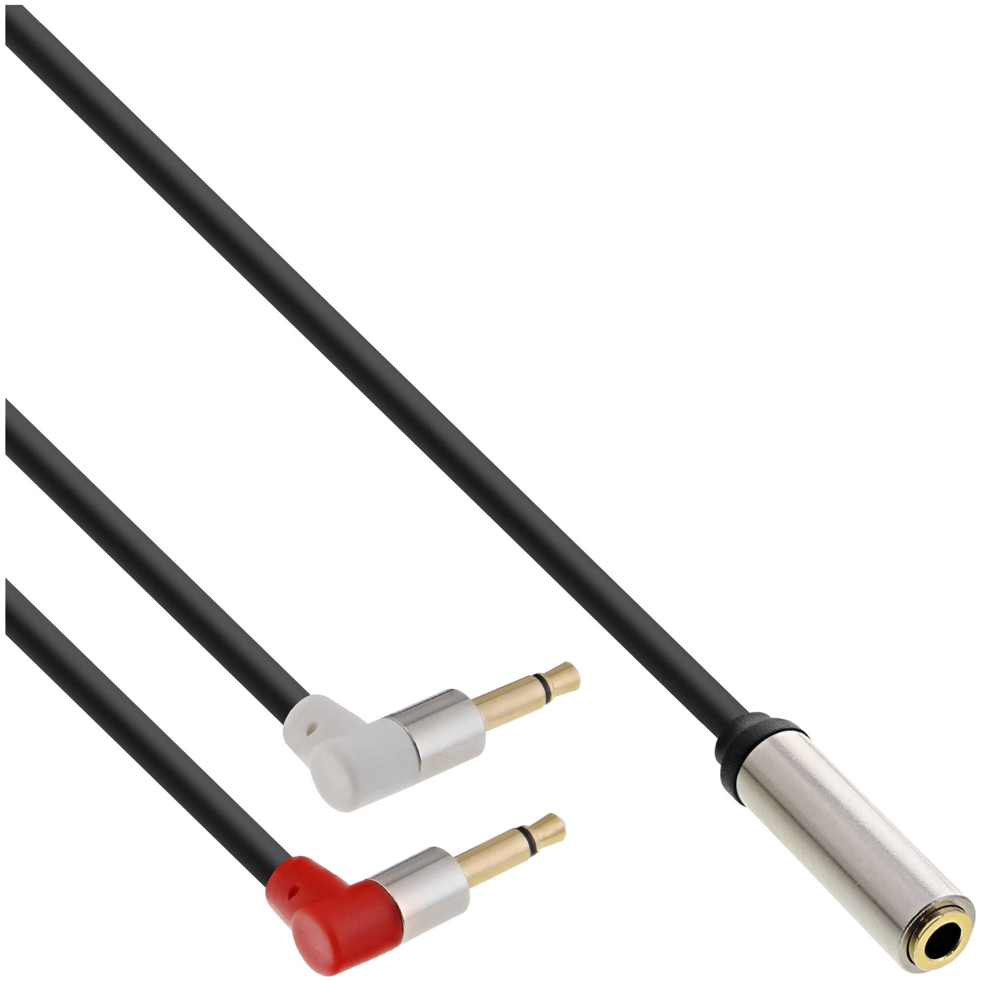 INLINE - Slim Audio Kopfh. Flugz.-Adapterkab. - 2x3,5mm ST / 3,5mm BU 3pol. - 1m