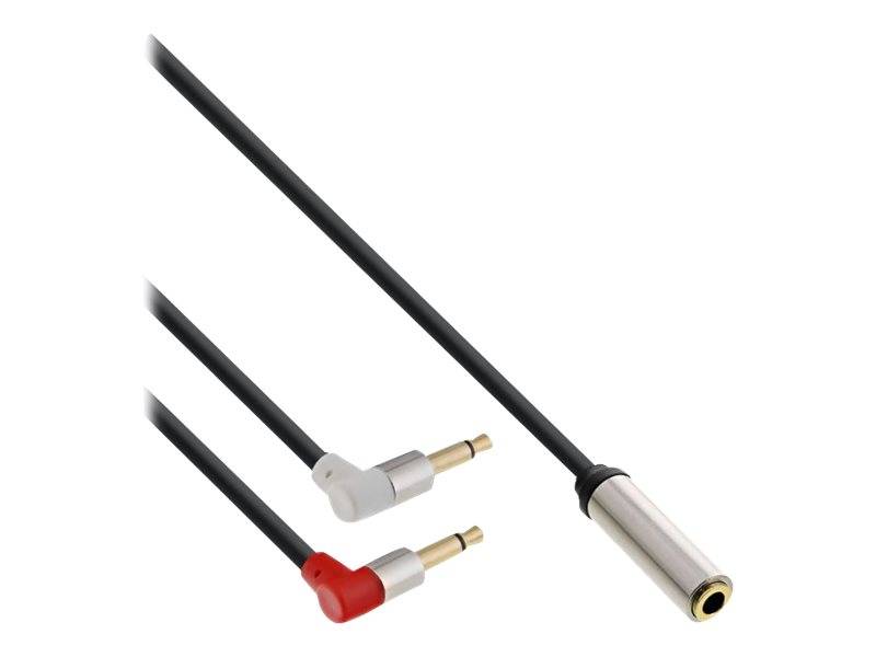 INLINE - Slim Audio Kopfh. Flugz.-Adapterkab. - 2x3,5mm ST / 3,5mm BU 3pol. - 1m