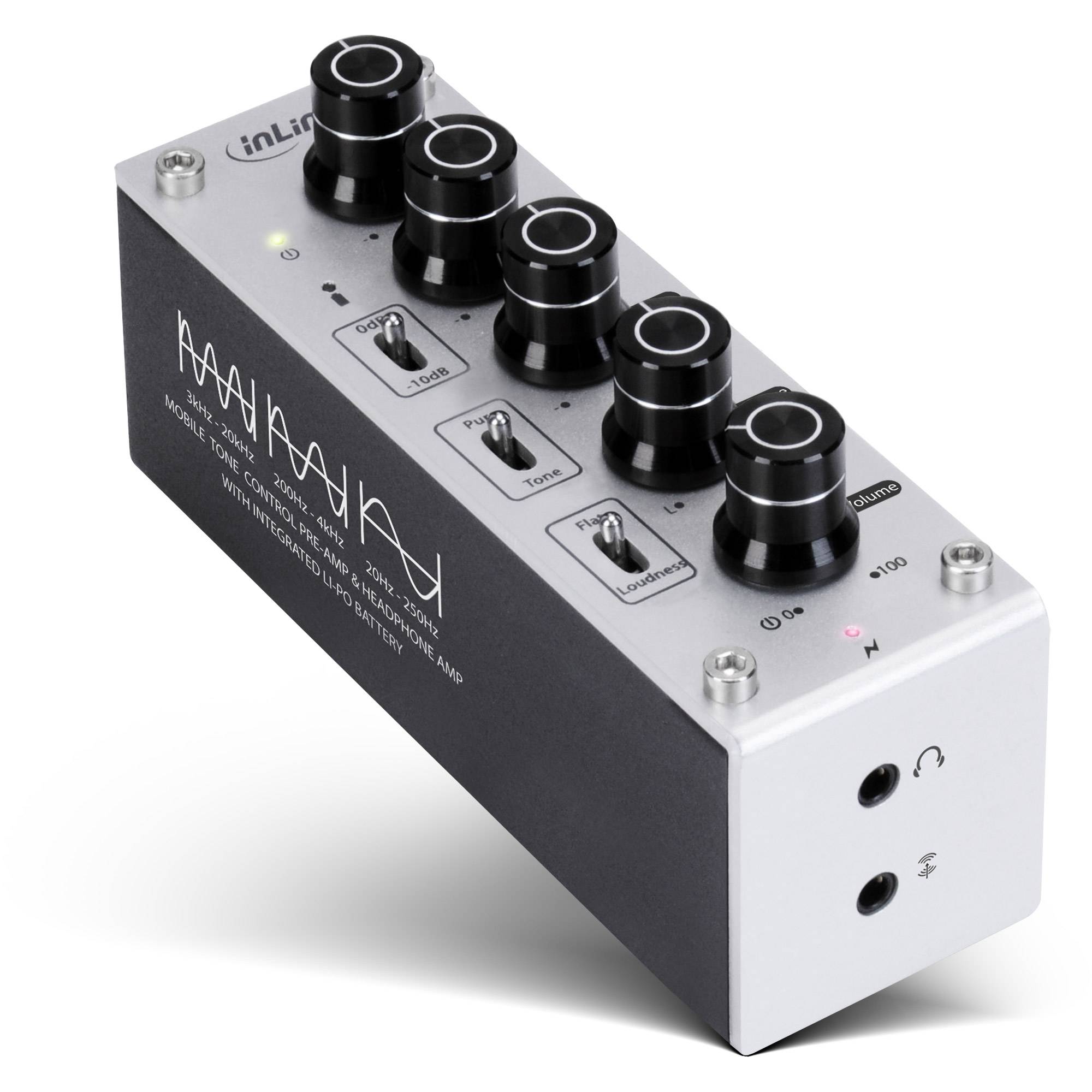 INLINE - AmpEQ mobile - Hi-Res AUDIO Kopfhörer-Verstärker und Equalizer - mit Akku