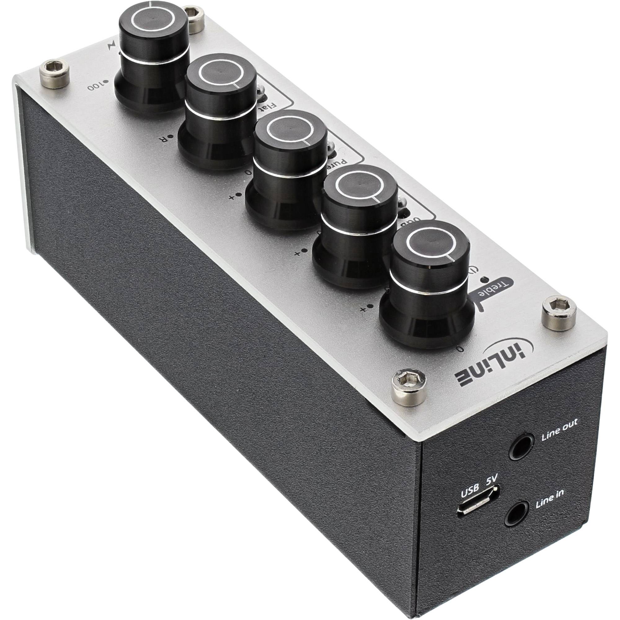 INLINE - AmpEQ mobile - Hi-Res AUDIO Kopfhörer-Verstärker und Equalizer - mit Akku