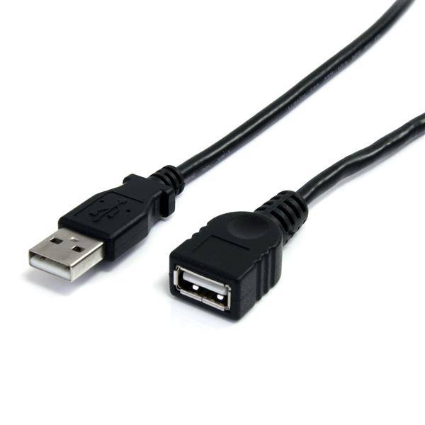 StarTech.com USB 2.0 Verlängerung 90cm - USB-A Verlängerungskabel Stecker auf Buchse - Schwarz - USB-Verlängerungskabel