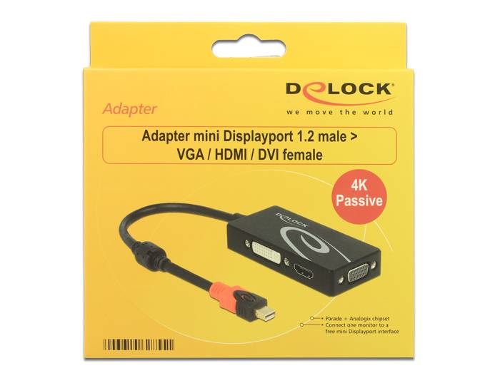 DeLOCK - Videokonverter - DisplayPort - DVI, HDMI, VGA