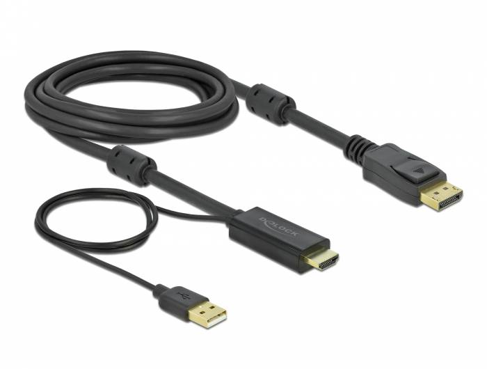 Delock - Video- / Audiokabel - HDMI, USB (nur Strom)