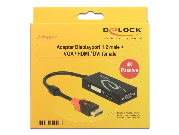 DeLOCK - Videokonverter - DisplayPort - DVI, HDMI, VGA