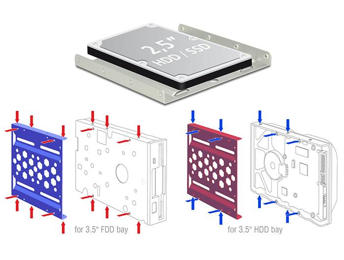 DeLOCK Installation Frame - Laufwerksschachtadapter - 3,5" auf 2,5" (8.9 cm to 6.4 cm)