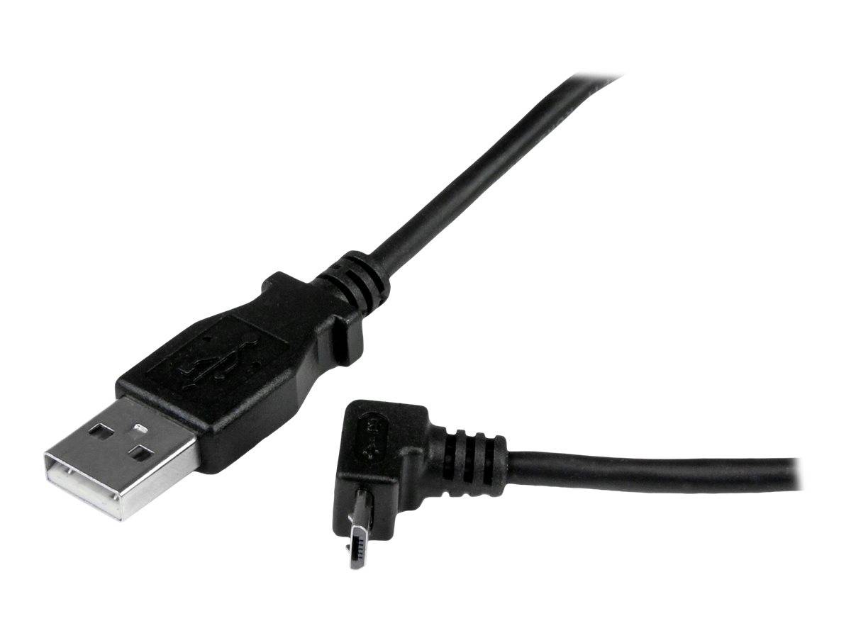 StarTech.com 2m USB 2.0 A auf Micro B Kabel aufwärtsgewinkelt - Schwarz - USB A / Micro B Datenkabel / Anschlusskabel -