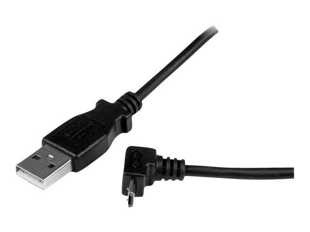 StarTech.com 2m USB 2.0 A auf Micro B Kabel aufwärtsgewinkelt - Schwarz - USB A / Micro B Datenkabel / Anschlusskabel -