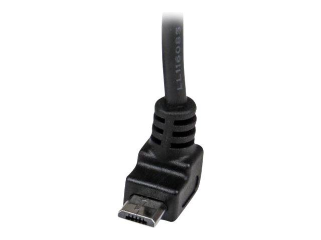 StarTech.com 2m USB 2.0 A auf Micro B Kabel aufwärtsgewinkelt - Schwarz - USB A / Micro B Datenkabel / Anschlusskabel -