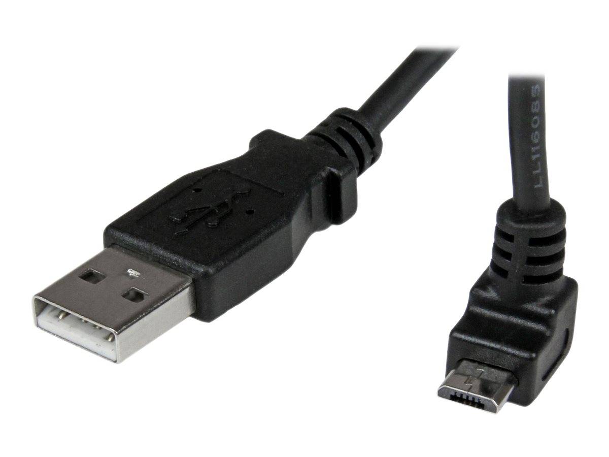 StarTech.com 1m USB 2.0 A auf Micro B Kabel aufwärtsgewinkelt - Schwarz - USB A / Micro B Datenkabel / Anschlusskabel -